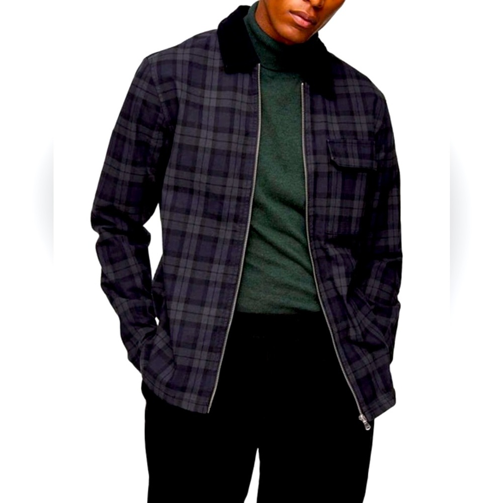 Topman - Dark Plaid Shirt Jacket